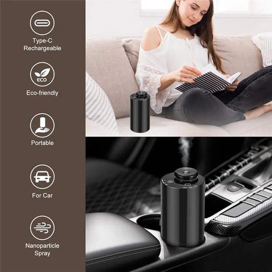 A13I-Waterless for Essential Oil Nebulizer Diffuser- 3 Mist Modes,4 Timers with 7-Color LED Lighting Aromatherapy