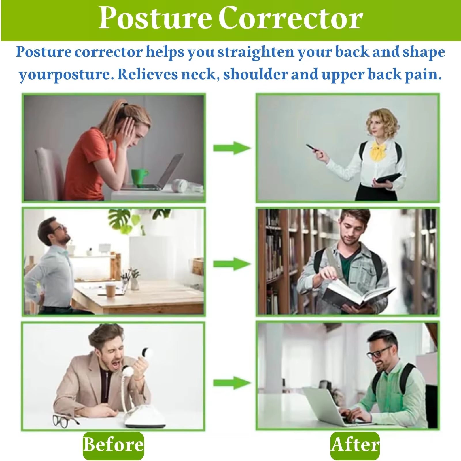 Adjustable Back Posture Correction Strap Hunchback Prevention Sitting Posture Correction Breathable Suitable for Men and Women