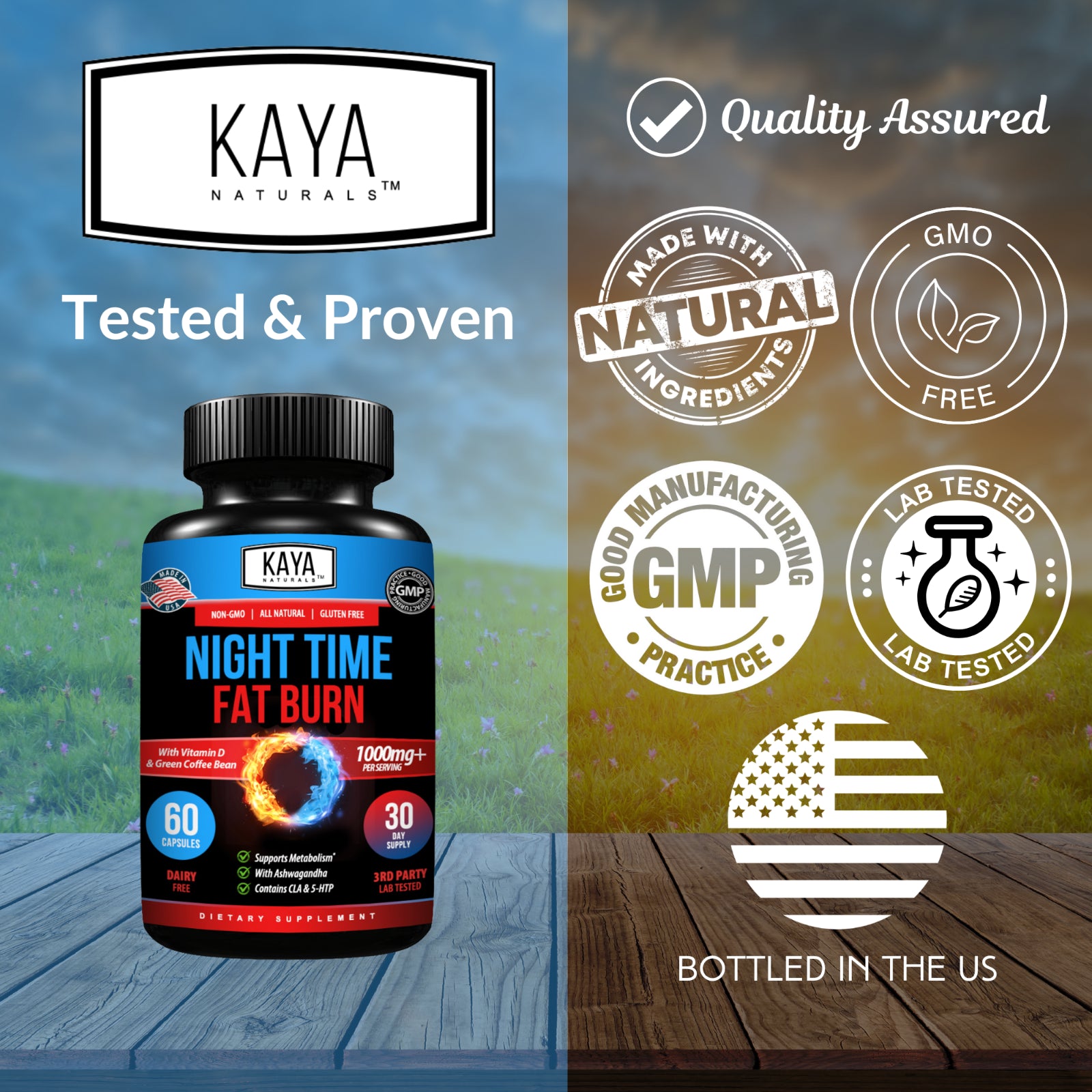Night Time Fat Burner 60Ct Weight Loss Appetite Suppressant Sleep Aid Diet Pills