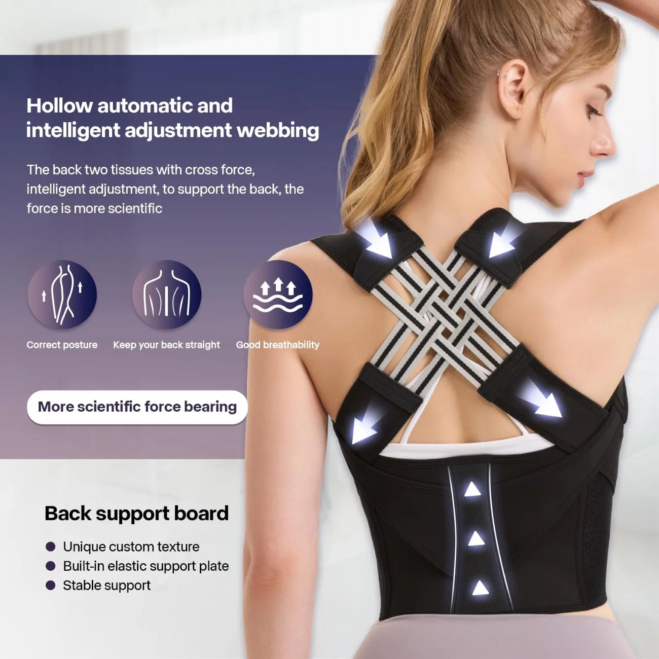 2.0 Upgraded Back Brace Posture Corrector for Women & Men – Adjustable Back Brace for Scoliosis, Hunchback, Back Pain Relief & Posture Support Large