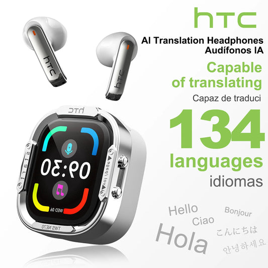 NE70 Bluetooth V6.0 Headphones Smart Touchscreen Wireless Earphones AI Translator Earbuds Gaming Earbuds HD Bass