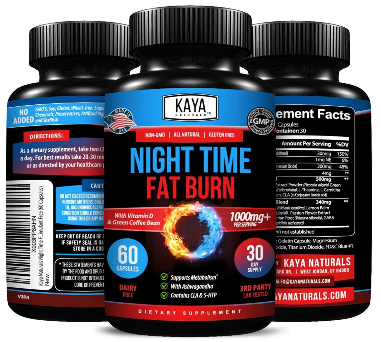 Night Time Fat Burner 60Ct Weight Loss Appetite Suppressant Sleep Aid Diet Pills