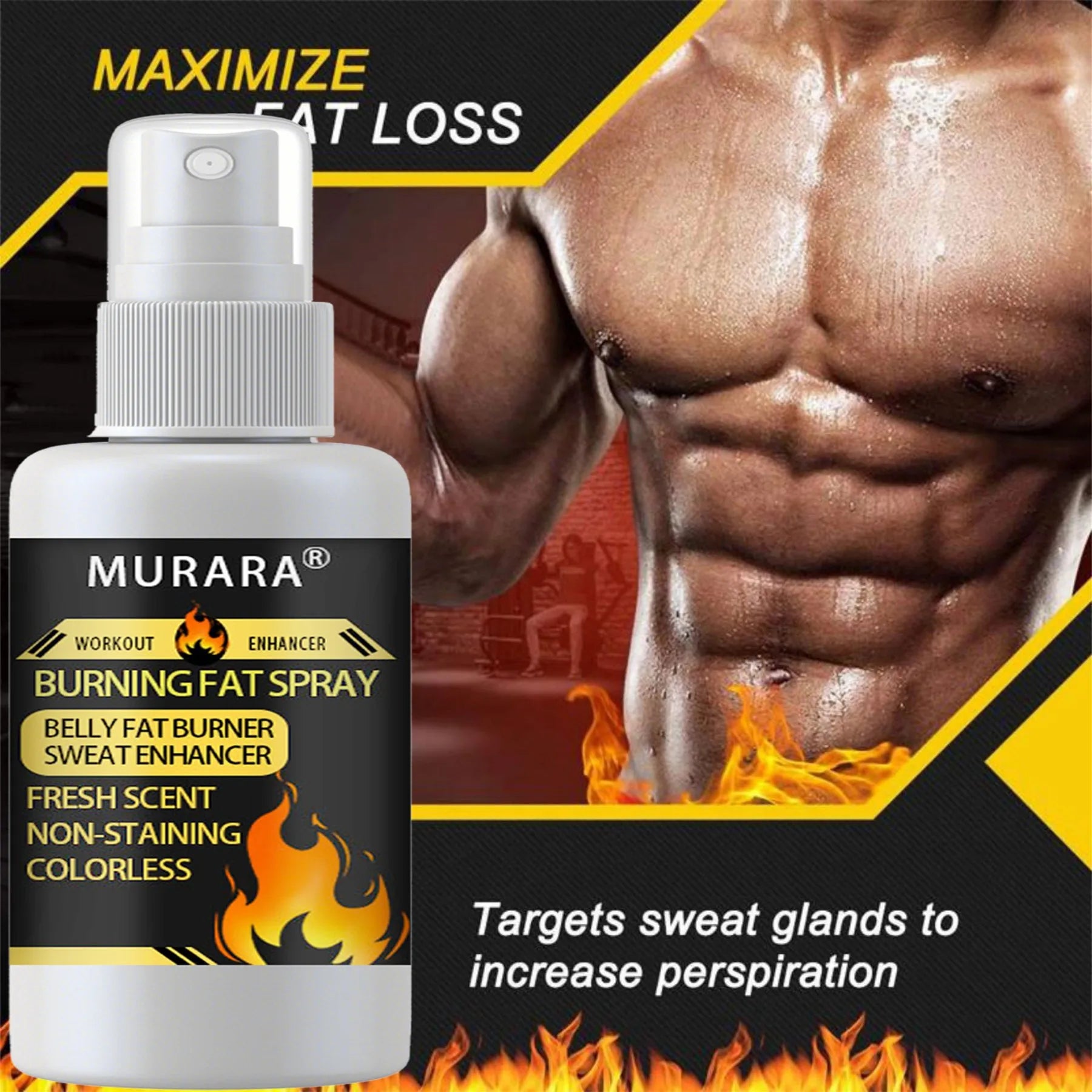 BURNING FAT SPRAY BELLY FAT BURNER SWEAT ENHANCER Targets Sweat Glands to Increase Perspiration