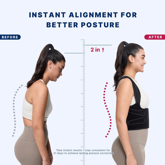 Back Brace Posture Corrector for Women and Men, Shoulder Straightener, Adjustable Full Back Support, Upper and Lower Back Pain Relief - Scoliosis, Hunchback, Hump, Thoracic, Spine Corrector
