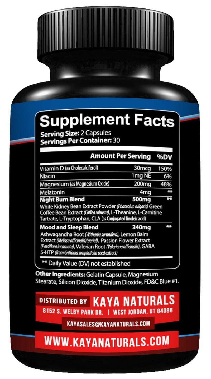 Night Time Fat Burner 60Ct Weight Loss Appetite Suppressant Sleep Aid Diet Pills