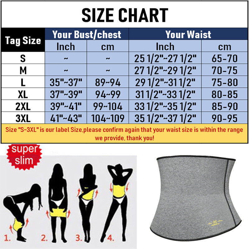 Sport Waist Trainer Weight Loss Women Sweat Thermo Wrap Body Shaper Sauna Belt