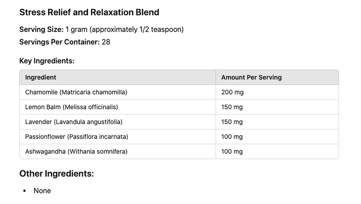 Stress Relaxation Blend Historically for Calming and Relax - Herbal Tea USA