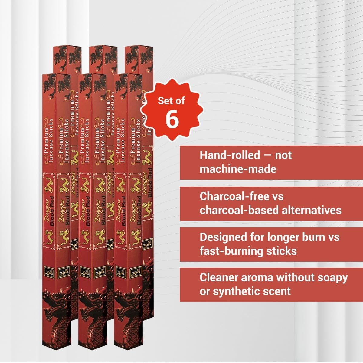 Dragons Blood Incense Sticks 120 Count | Sangre De Drago Natural Hand-Rolled Resin Incense for Protection | Energy Cleansing, Aura Smudging & Spiritual Rituals |