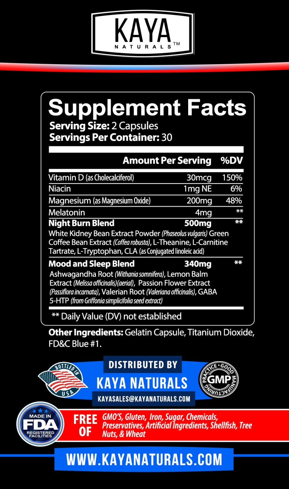 Night Time Fat Burner 60Ct Weight Loss Appetite Suppressant Sleep Aid Diet Pills