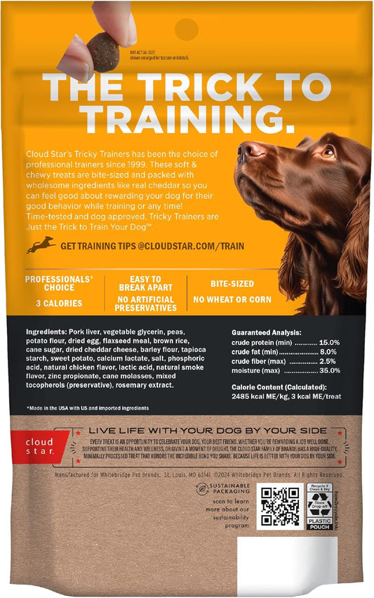 Tricky Trainers Soft & Chewy Dog Treats, Cheddar, 5 Oz. Pouch