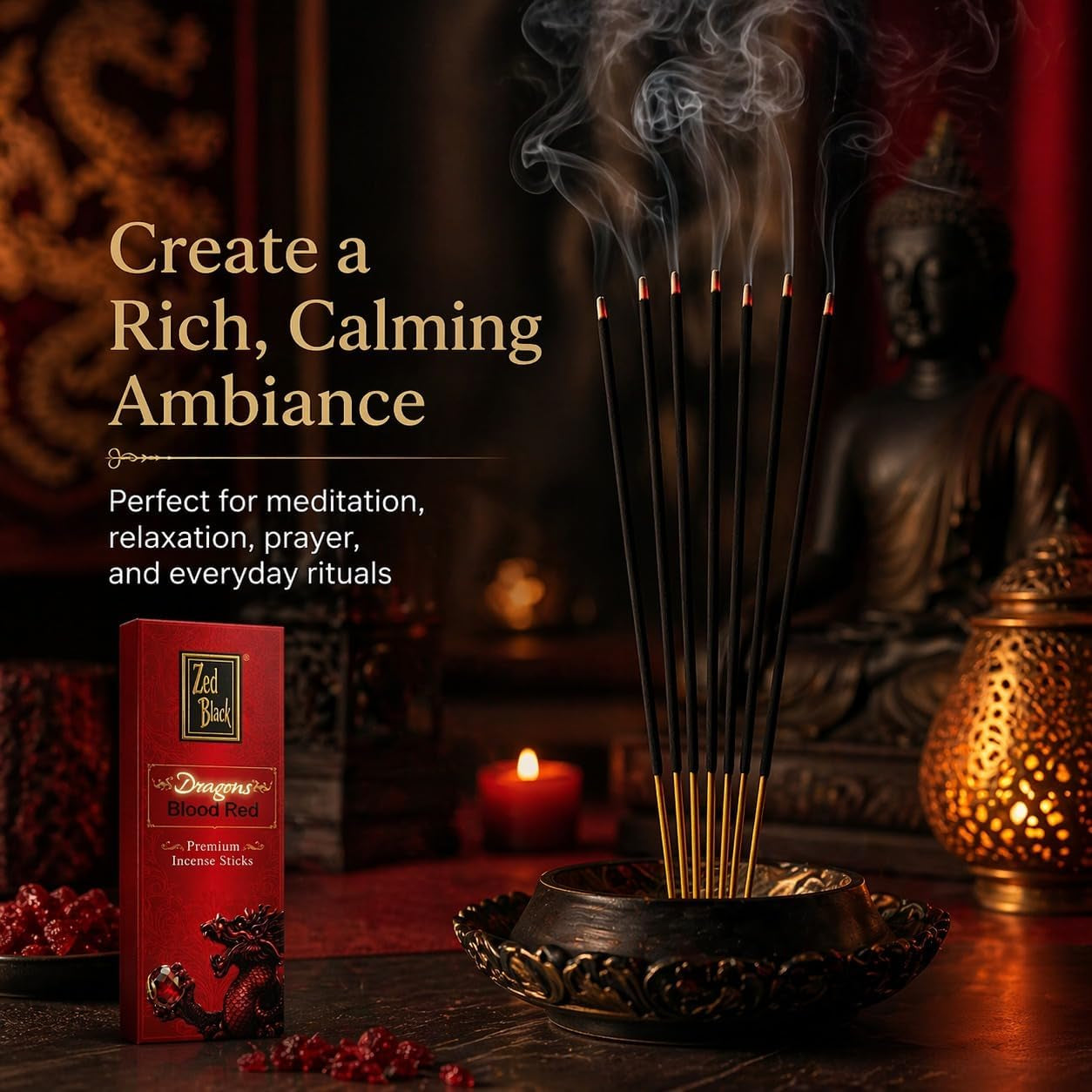 Dragons Blood Incense Sticks 120 Count | Sangre De Drago Natural Hand-Rolled Resin Incense for Protection | Energy Cleansing, Aura Smudging & Spiritual Rituals |