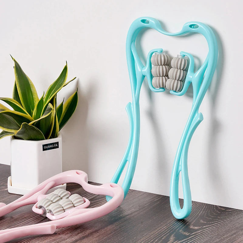 Cervical Neck Massager, Manual Neck Clamp Multifunctional Kneading Roller 6-Ball Shoulder and Neck Relaxation Massager