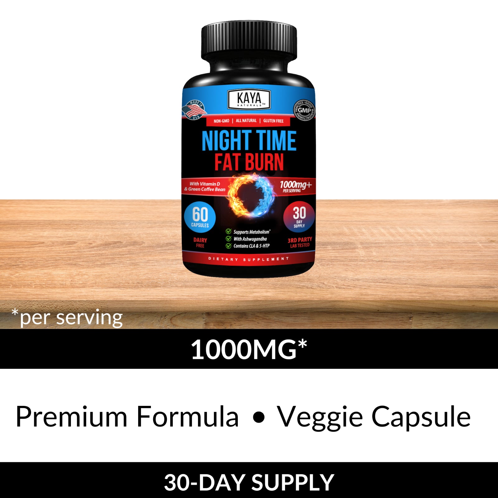 Night Time Fat Burner 60Ct Weight Loss Appetite Suppressant Sleep Aid Diet Pills