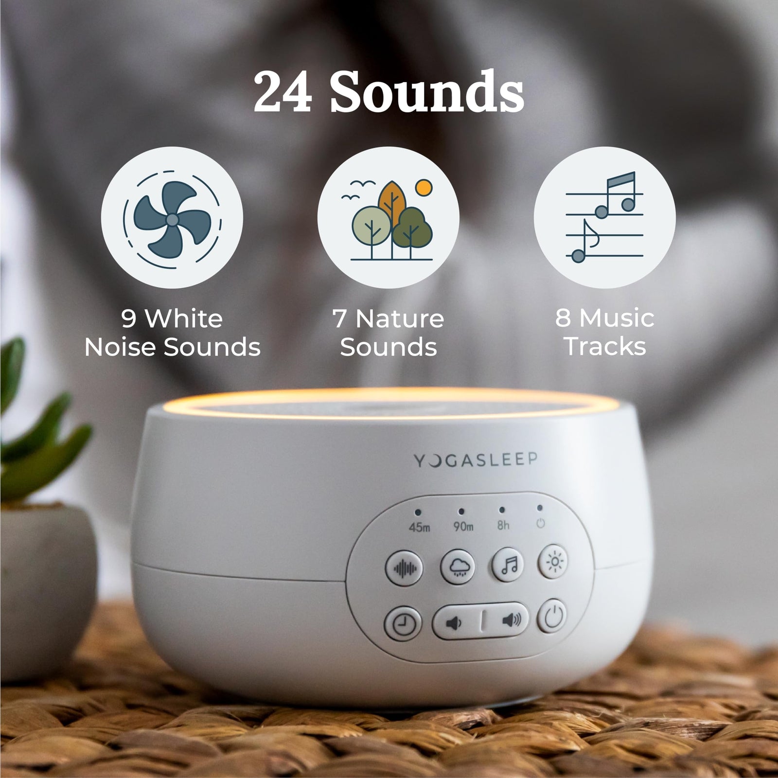 Yogasleep Dreamcenter White Noise Machine with Night Light 26 Sleep Sounds