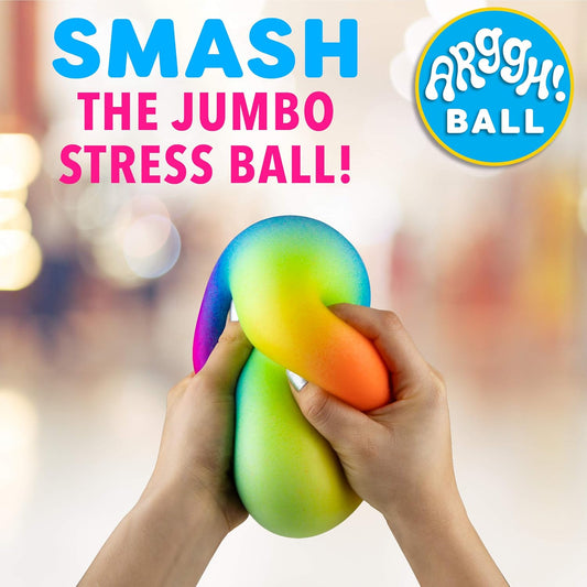 Arggh Rainbow Giant Stress Balls for Adults - 3.75 Inch Large Stress Balls for Kids Squishy Toys Ball Stress Relief Fidget Toy Sensory Ball Squeeze Toy for Boys Girls (Rainbow)