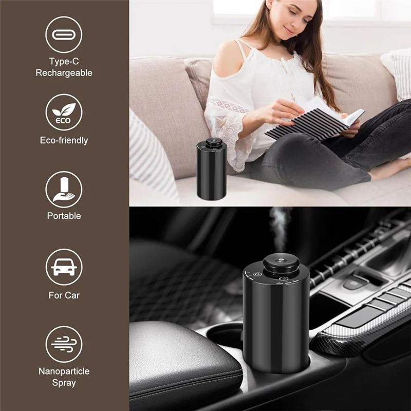 A13I-Waterless for Essential Oil Nebulizer Diffuser- 3 Mist Modes,4 Timers with 7-Color LED Lighting Aromatherapy