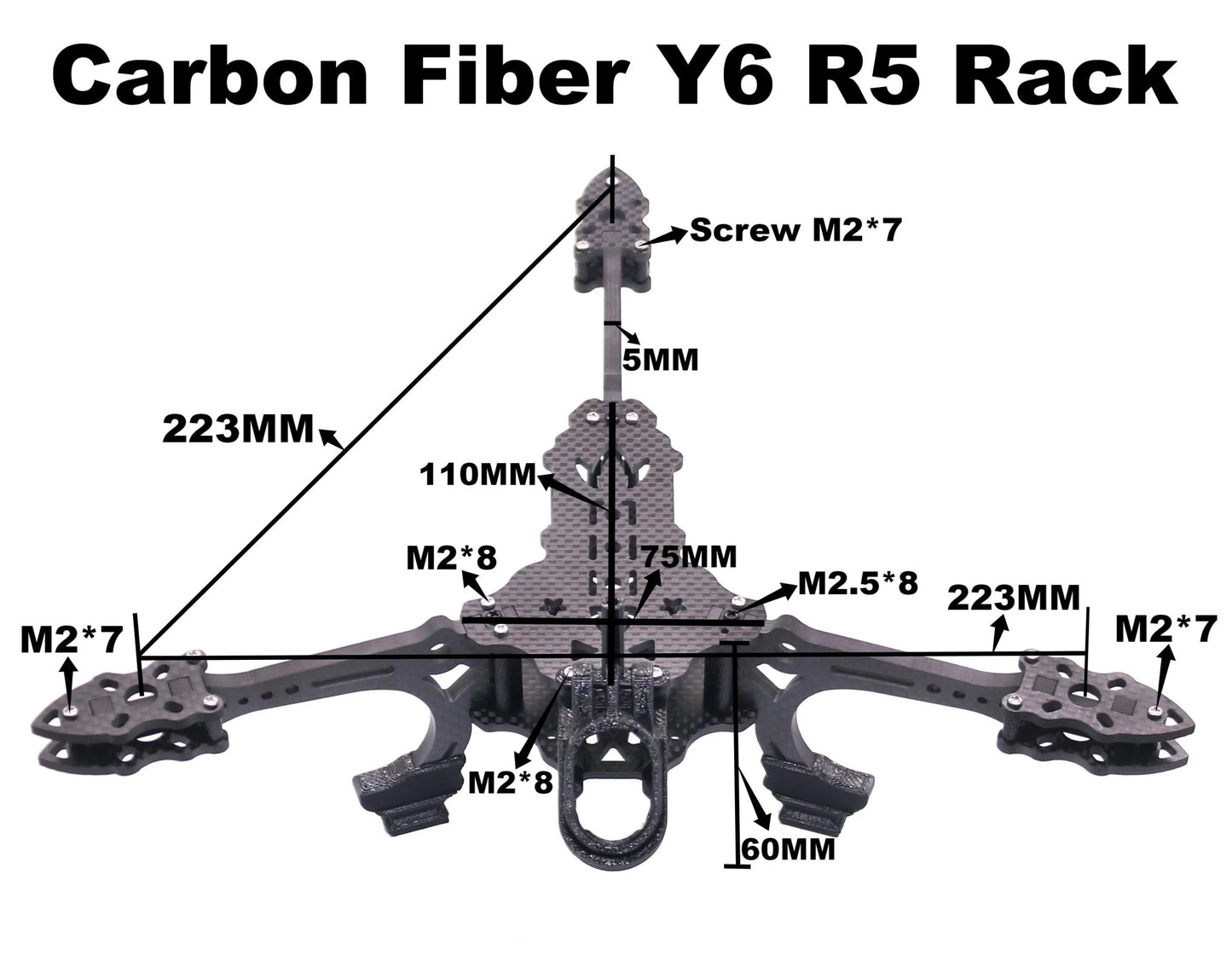 B-CUBE Y6R5 5Inch FPV Drone Frame Kit Carbon Fiber Racing Quadcopter Freestyle INAV Beatflight F722 NOXE Ardupilot Flightcontrol