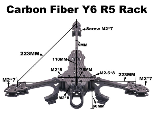 B-CUBE Y6R5 5Inch FPV Drone Frame Kit Carbon Fiber Racing Quadcopter Freestyle INAV Beatflight F722 NOXE Ardupilot Flightcontrol