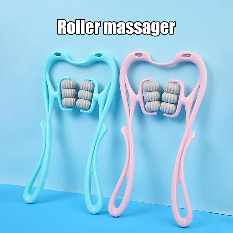 Cervical Neck Massager, Manual Neck Clamp Multifunctional Kneading Roller 6-Ball Shoulder and Neck Relaxation Massager
