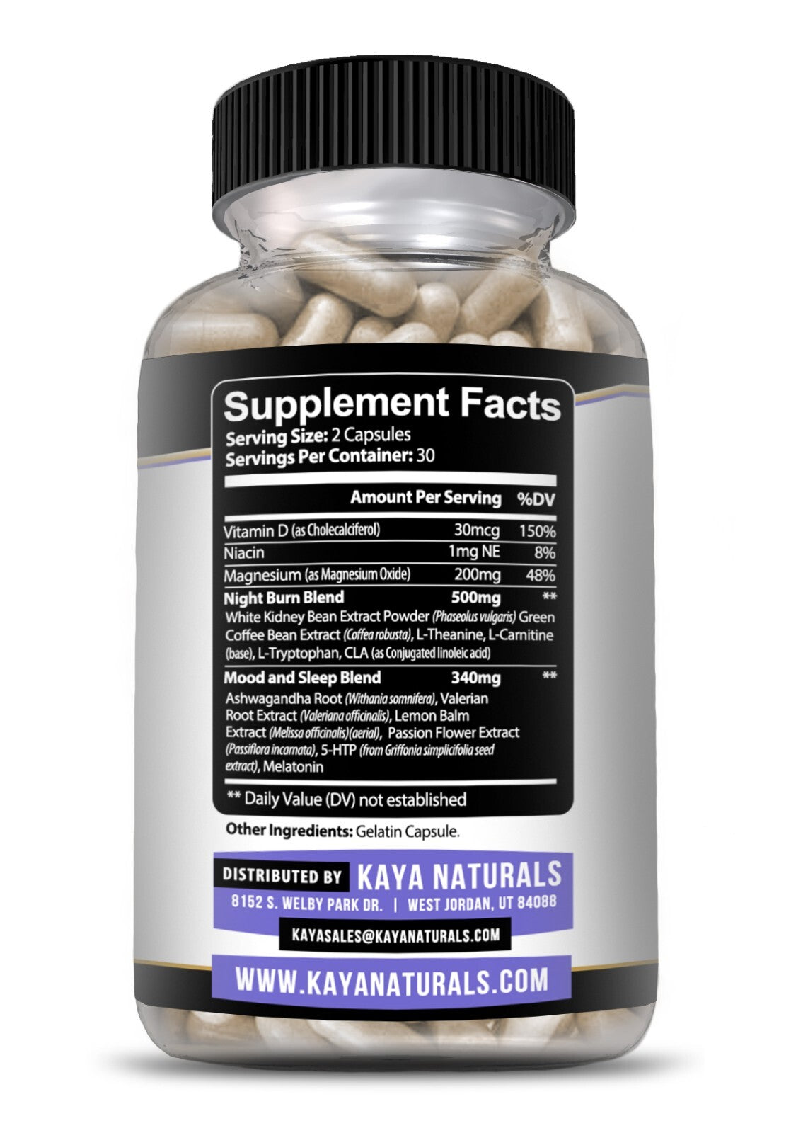 Night Time Fat Burner 60Ct Weight Loss Appetite Suppressant Sleep Aid Diet Pills