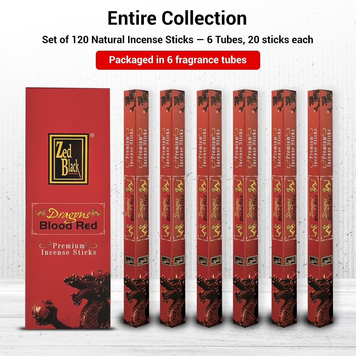Dragons Blood Incense Sticks 120 Count | Sangre De Drago Natural Hand-Rolled Resin Incense for Protection | Energy Cleansing, Aura Smudging & Spiritual Rituals |