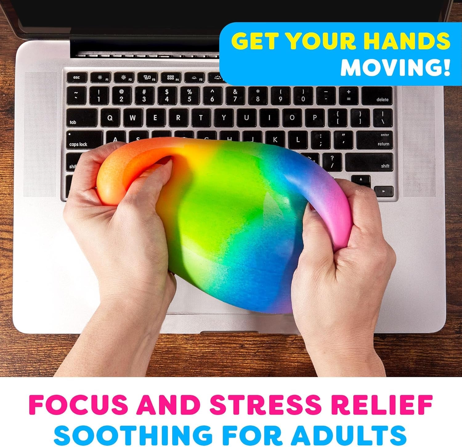 Arggh Rainbow Giant Stress Balls for Adults - 3.75 Inch Large Stress Balls for Kids Squishy Toys Ball Stress Relief Fidget Toy Sensory Ball Squeeze Toy for Boys Girls (Rainbow)
