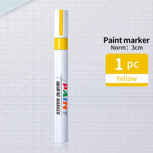 WQN-1/3/6/12 Pack Permanent Car Tire Yellow Paint Pen, Fade-Resistant Graffiti Color Car Tire Marker Supplies